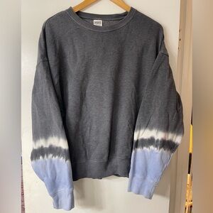 PINK Victoria's Secret Charcoal and Sky Blue Crewneck Sweater